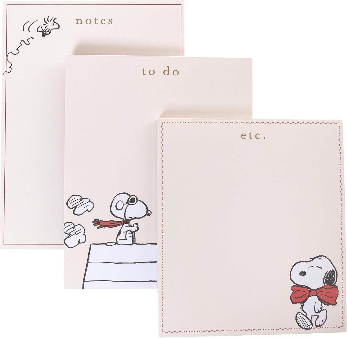 Graphique Peanuts Scallop List Pad, Cute Memo Notepad for To Do Lists and Daily Notes, 80 Perforated Sheets, Luxe Sketch Paper, Slim Desk Pad for Office, Home, School, Daily Planning