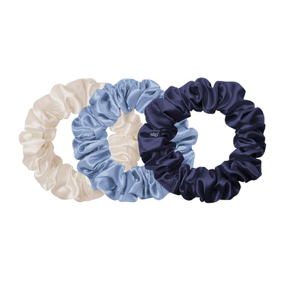 slip Large Scrunchie Multi | Set of 3 Pure Silk Large Scrunchies | Includes 1 Pink, 1 Caramel, 1 Black | 100% Mulberry Silk, Anti-Crease, Gentle on Hair, Reduces Breakage | Stylish & Durable