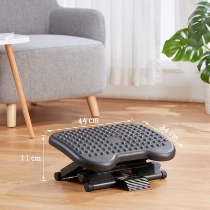 HUANUO Adjustable Desk Footrest, Foot Rest for Under Desk at Work with Massage, Adjustable Foot Stool with 3 Height Position & 30 Degree Tilt Angle Adjustment for Home, Office, White