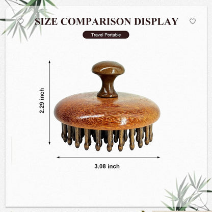 Wooden Scalp Massager for Hair Growth Support, Bamboo Scalp Massager Brush for Head Relaxation, Scalp Stimulation & Hair Oil Distribution, Natural Wooden Massager for Face and Body Care