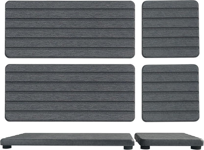 NiuYichee Set of 4 Water Absorbent Diatomite Coasters, Diatomaceous Earth Kitchen Soap Dish, Bathroom Trays, Water Absorbing Stone Used for Hand Soaps & Plants & Toiletries in The Modern Home