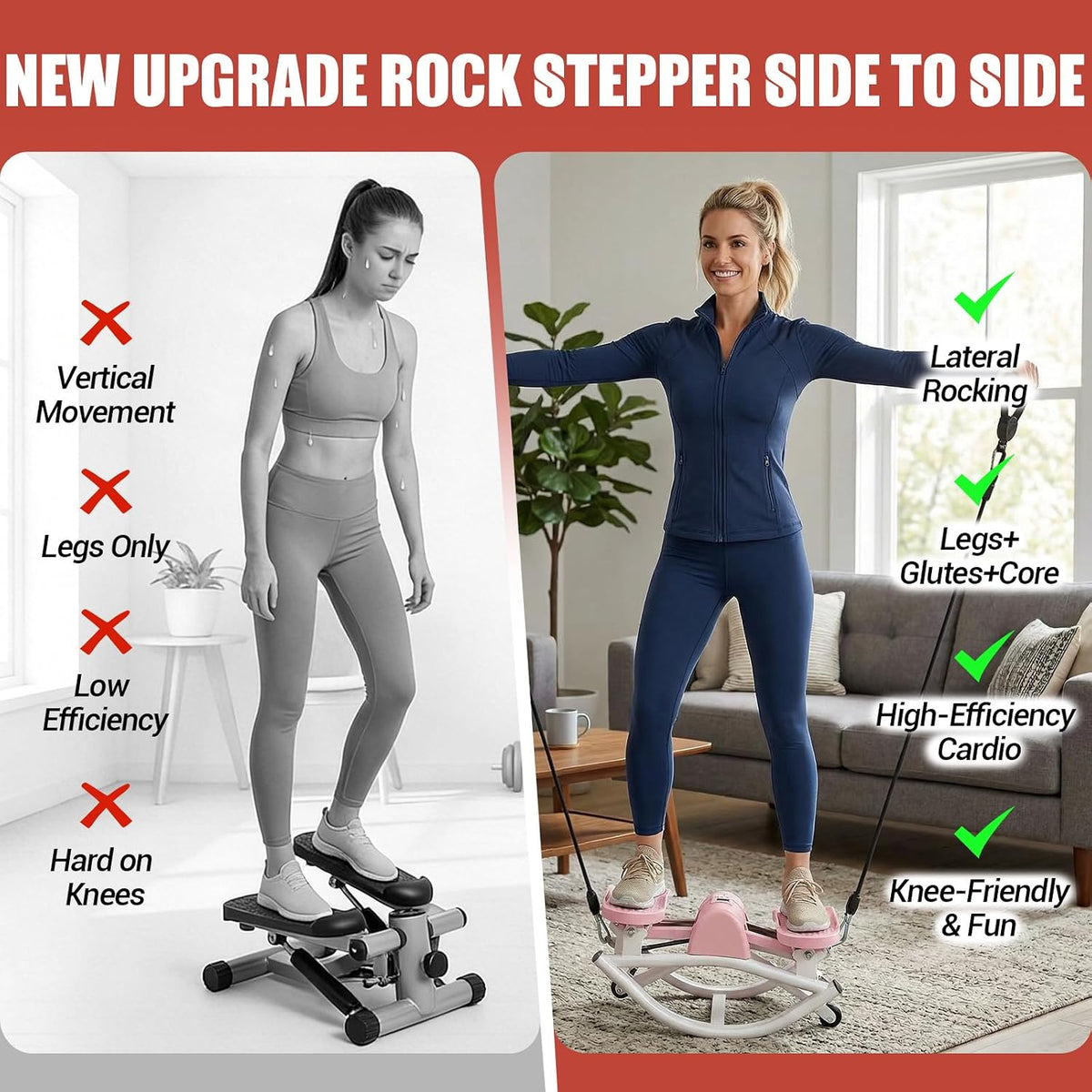 Rock Stepper Side to Side, 300 LBS Capacity, Side Stepper Exercise at Home