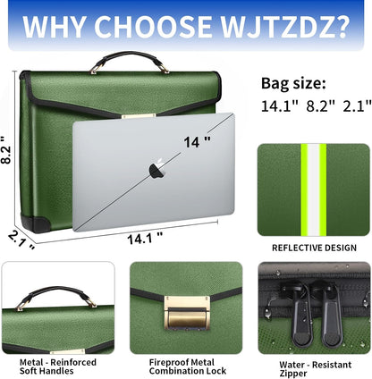 Upgraded Fireproof Money Bag,10 Layers of Heat Insulated Materials 6500°F