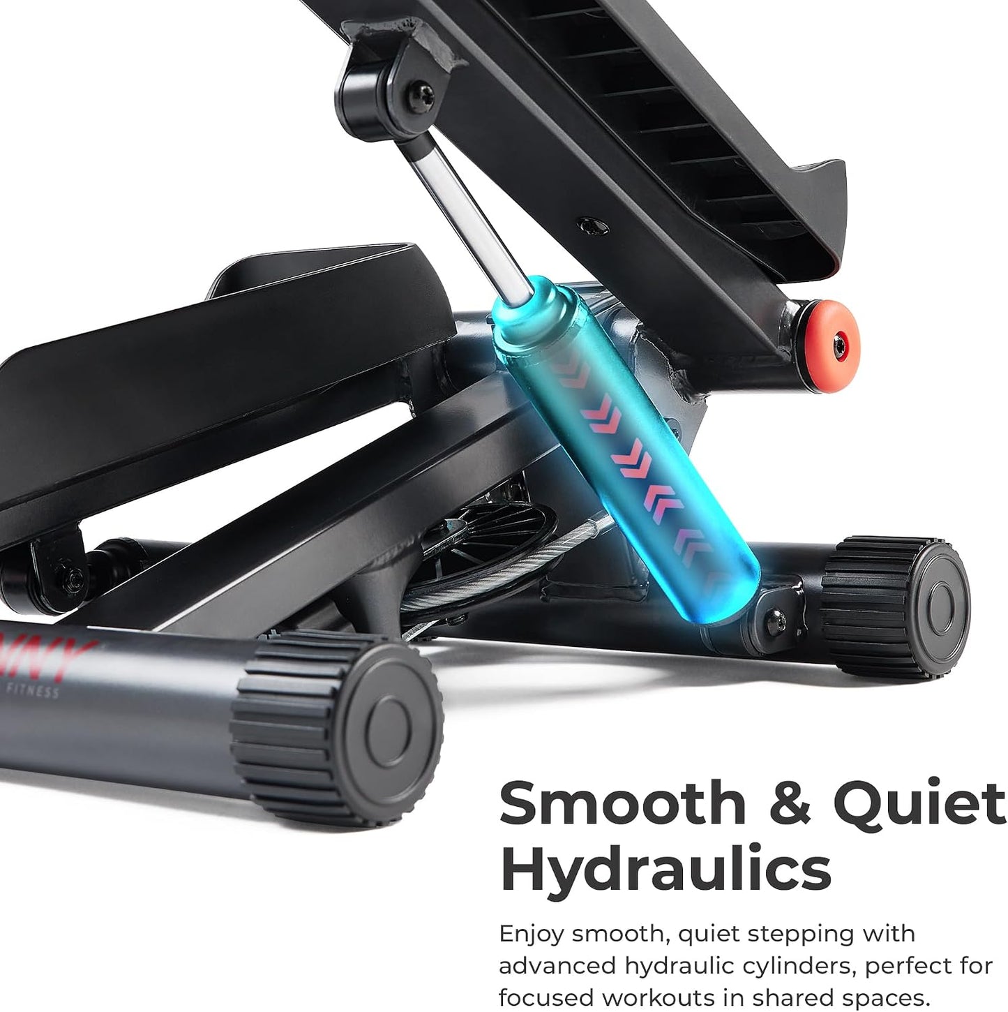 Sunny Health & Fitness Mini Steppers for Exercise at Home, Stair Step Workout Machine with Resistance Bands, Full Body Cardio Equipment, Optional Free SunnyFit App Connection Smart Stepper