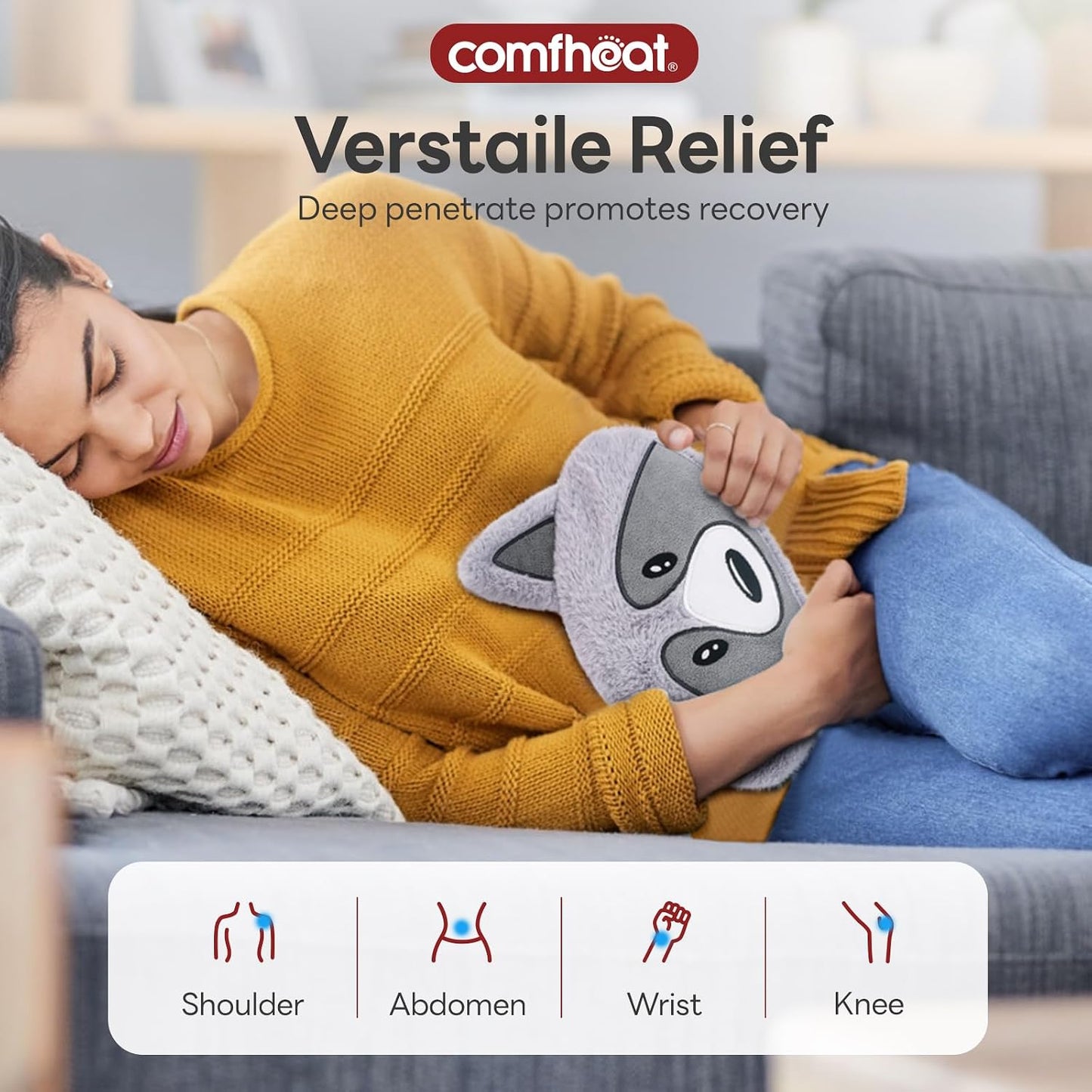 Microwave Unscented Heating Pad for Pain Relief, Moist Heat Pack Hot Compress for Period Cramps, Shoulder, Muscles, Cute Cloud Plush Heating Pad, Gift for Girl Women, with Washable Cover