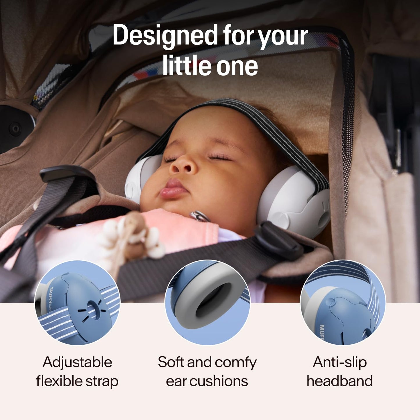 Alpine Muffy Baby Ear Protection for Babies and Toddlers up to 36 Months - CE & ANSI Certified - Noise Reduction Earmuffs - Comfortable Baby Headphones Against Hearing Damage & Improves Sleep - Blush