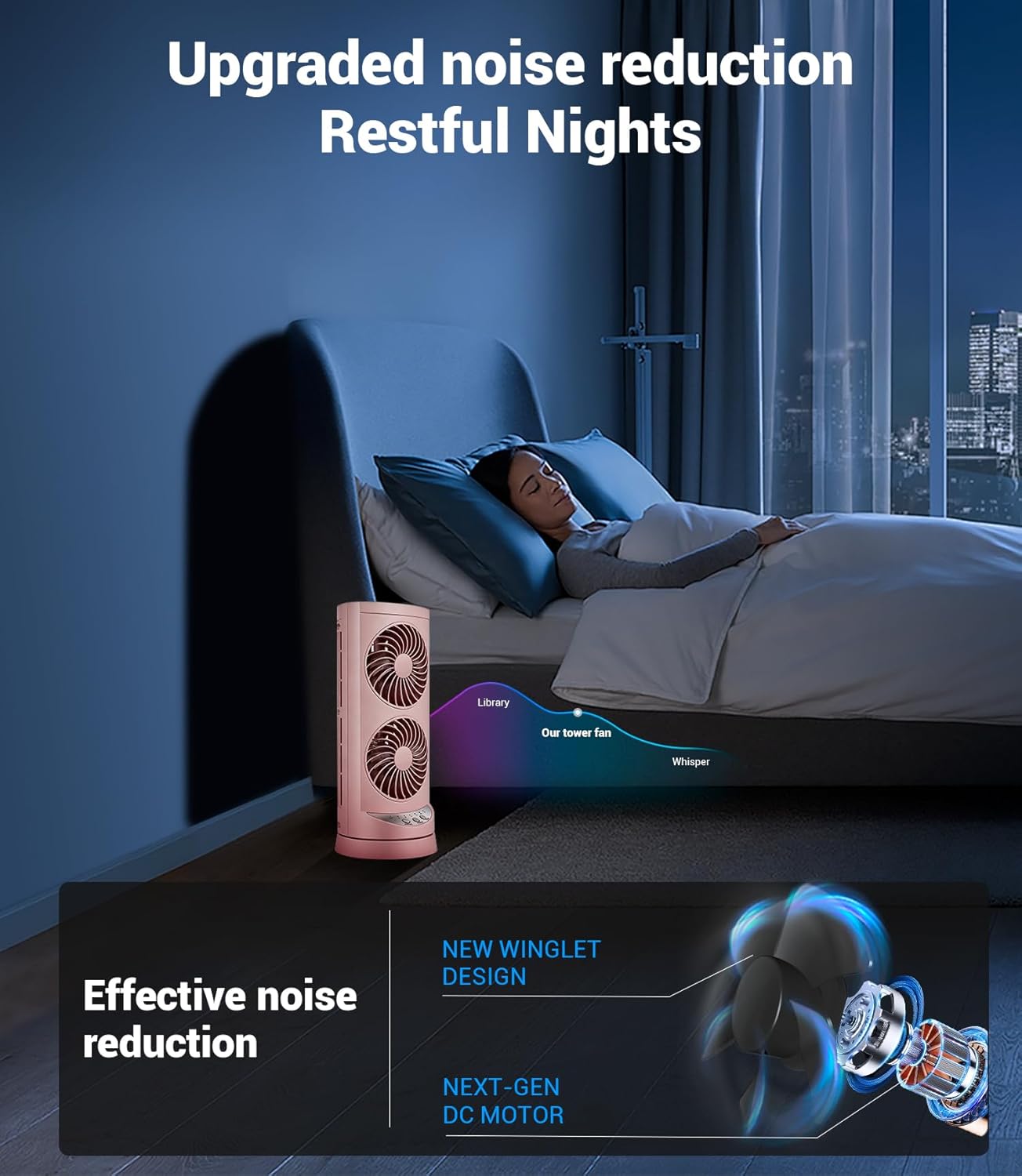 Personal Tower Cooling Fans that Blow Cold Air, Standing Small Desk Fan with 3 Speeds & Timer, 60° & 110° Oscillating Table Fan, Quiet and Safe Electric Floor Fan for Bedroom, Bedside, Home, Office