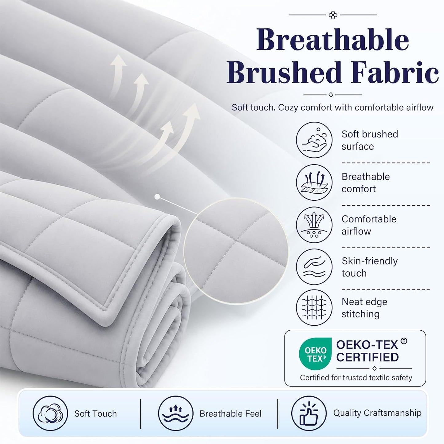 L'AGRATY Weighted Lap Pad 7lb: Small Weighted Blanket for Adults - Cooling Portable Travel Blanket for Relaxation Sleeping - Washable All-Season (29" x 24")
