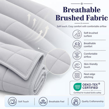 L'AGRATY Weighted Lap Pad 7lb: Small Weighted Blanket for Adults - Cooling Portable Travel Blanket for Relaxation Sleeping - Washable All-Season (29" x 24")