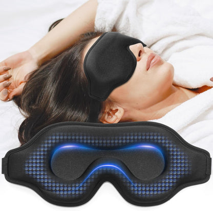 Sleep Eye Mask for Men Women, Lash Extensions 3D Sleeping Mask, Travel Blackout Night Blindfold Eye Shade Cover with Adjustable Strap (Black)