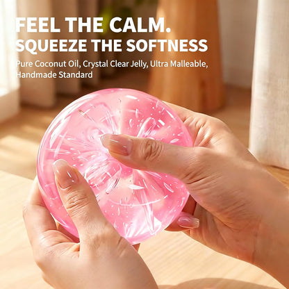 Coconut Oil Squishy, 2 Pack Crystal-Clear Transparency Stress Relief Balls