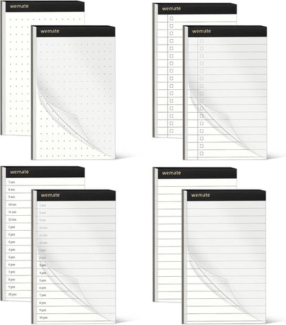 WEMATE 10 Pieces Small Notepad Holder Set Pocket Notebook - Included Mini Pocket Notepad Holder Set with 8 Memo Book Refills and Metal Pen for Meetings, Daily Records, and Notes 3 x 5 Inch (Black)