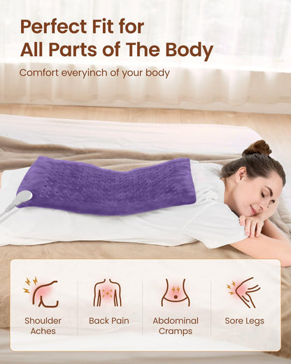 RENPHO Heating Pad for Back & Period Cramps, FSA Eligible & HSA Store, Fathers Day Dad Gifts for Men & Birthday Gifts for Women, 12" x24‘’ Electric Heat Pad for Neck and Shoulder, ETL Certified, Gray