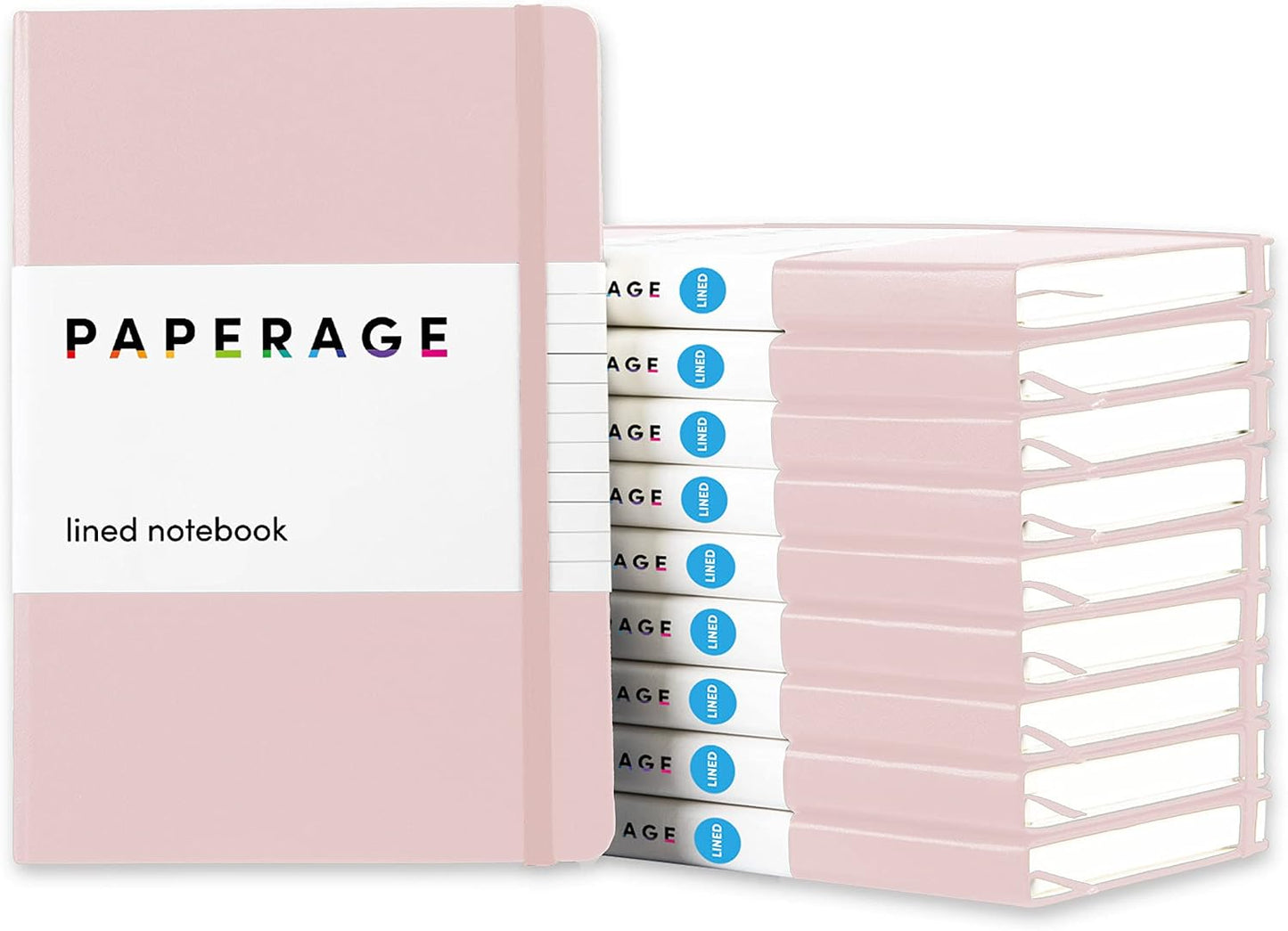PAPERAGE Lined Journal Notebook, Hardcover Journal for Women & Men, 160 Pages, (5.6 in x 8 in), College Ruled Journaling Notebook for Work, School Supplies & Note Taking, (Black)