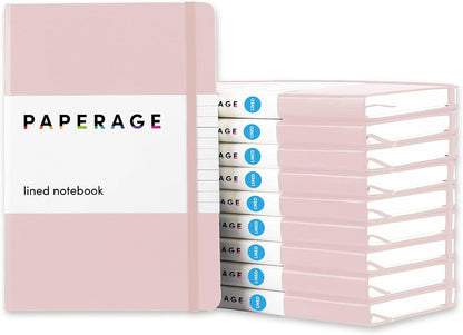 PAPERAGE Lined Journal Notebook, Hardcover Journal for Women & Men, 160 Pages, (5.6 in x 8 in), College Ruled Journaling Notebook for Work, School Supplies & Note Taking, (Black)