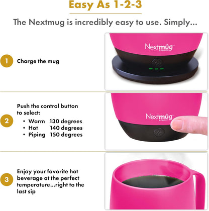 Nextmug - Temperature-Controlled, Self-Heating Coffee Mug (Black - 14 oz.)