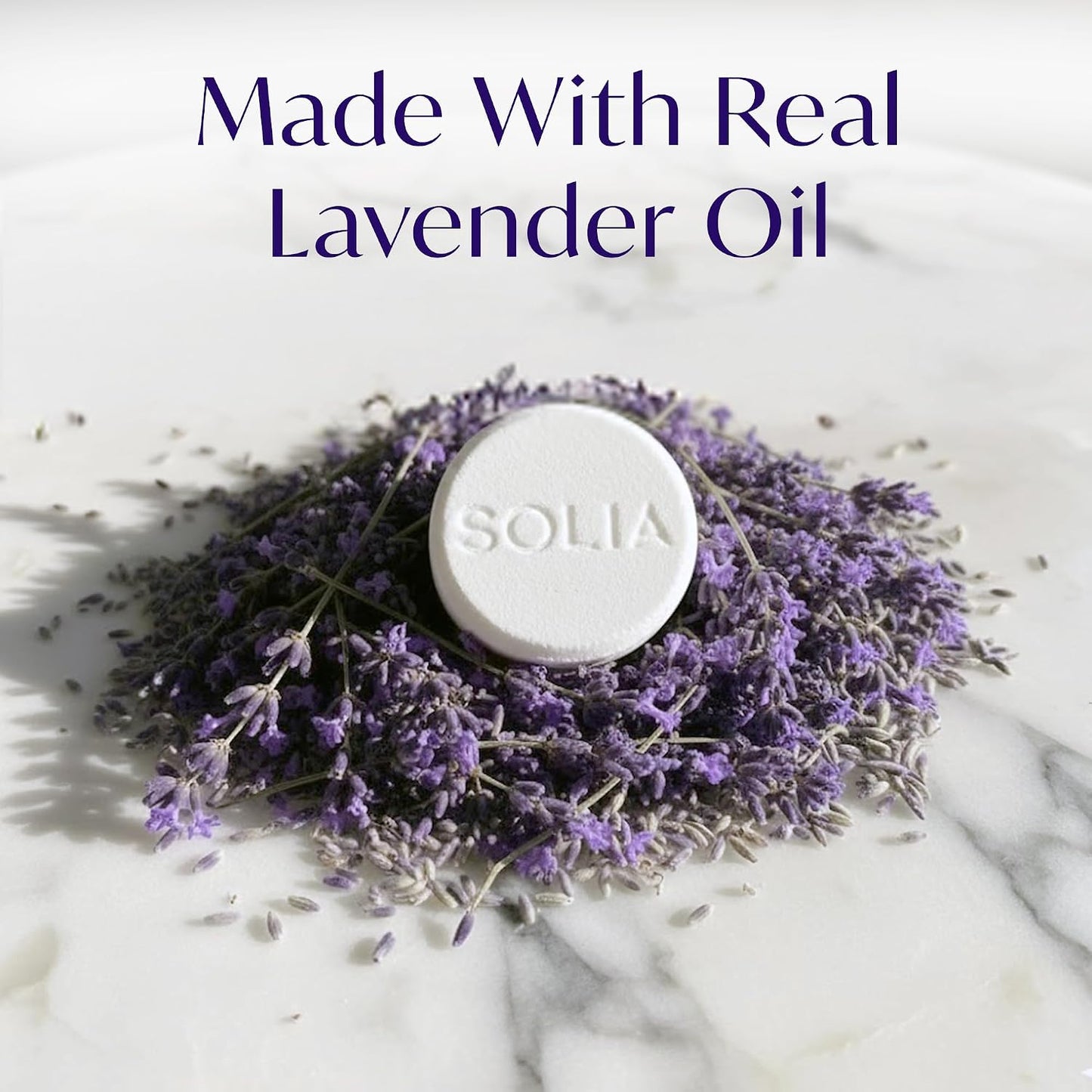 Solia Natural Lavender Shower Steamers - Patent-Pending - Real Essential Oil Lavender Tablets, Spa Steamers Aromatherapy, 7-Pack
