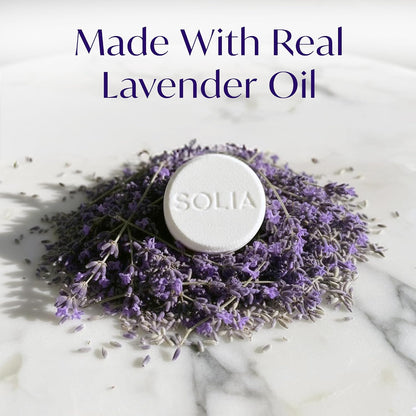 Solia Natural Lavender Shower Steamers - Patent-Pending - Real Essential Oil Lavender Tablets, Spa Steamers Aromatherapy, 7-Pack