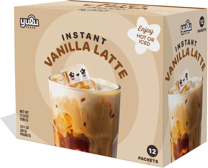 YULU FOODS Matcha Instant Latte Mix (12 Servings, 8.47 oz) | 3-in-1 Japanese Matcha Latte Powder with Creamer & Sugar | Non-Dairy | Hot or Iced Café-Style Latte in Seconds