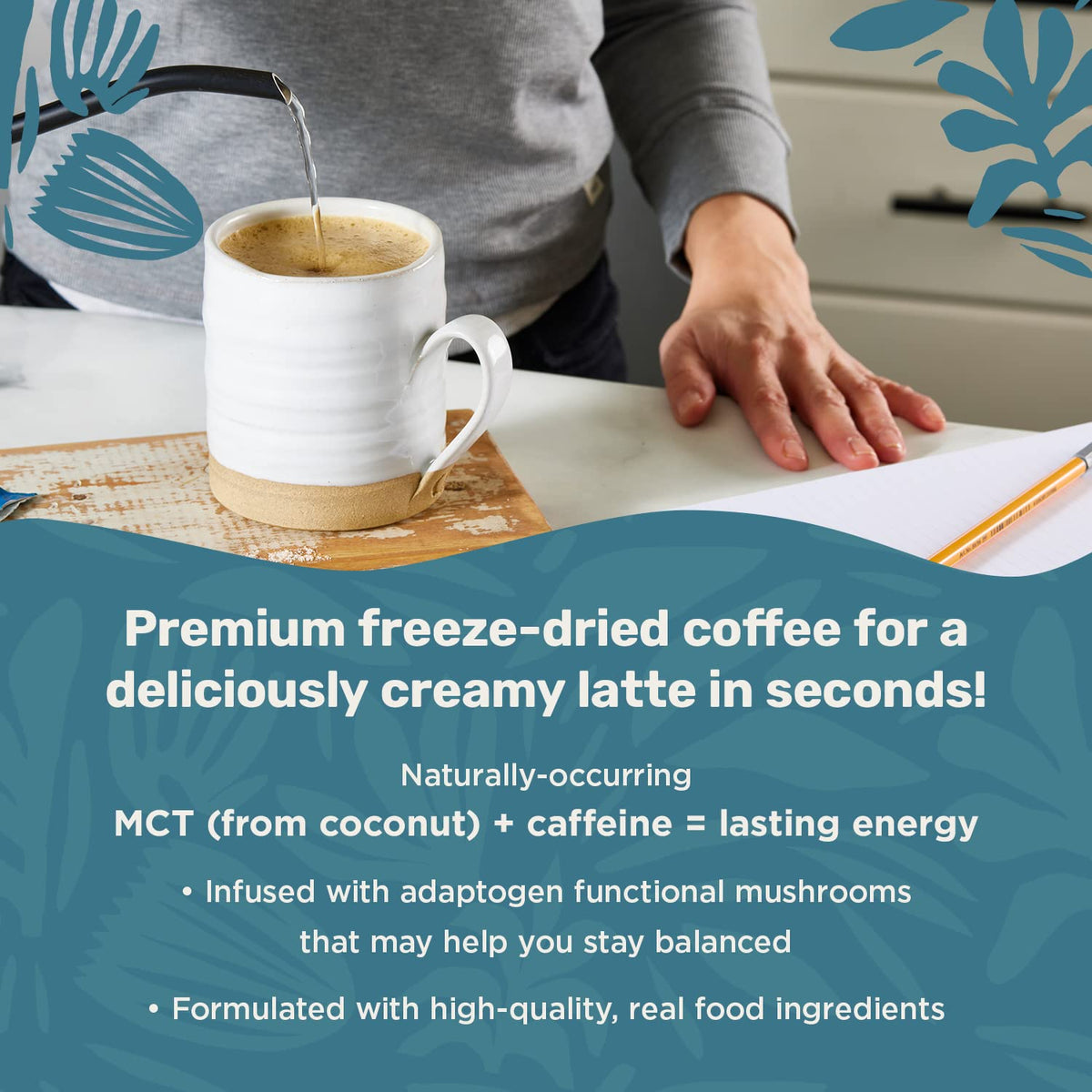 Laird Superfood Chai Instant Latte with Adaptogens - Instant Chai Tea Powder with Superfood Coconut Creamer - Gluten Free, Non-GMO, Vegan, 8 oz. Bag, Pack of 1