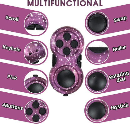 Original Fidget Toy Game, Rubberized Classical Controller Fidget Concentration Toy with 8-Fidget Functions and Lanyard - Excellent for Relieving Stress and Anxiety