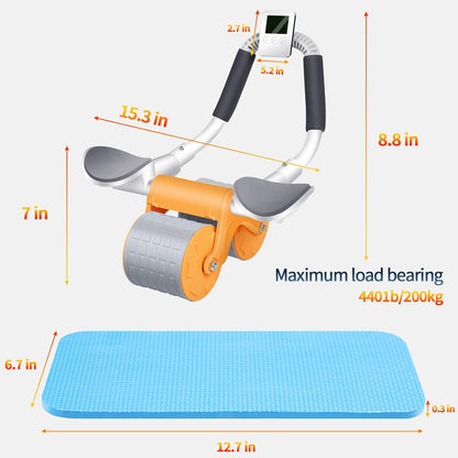 2026 Upgraded Ab Roller Wheel with Knee Mat &Timer | Full-Body Core Strength Training;Elbow Support Ab Wheel for Beginners Men Women;Portable Home Gym Fitness