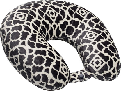 Wolf Essentials Adult Fleece Travel Neck Pillow for Airplane, Charcoal