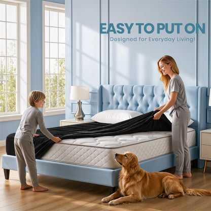 Queen Size Mattress Protector Waterproof, Premium 200 GSM Terry Mattress Cover, Soft & Breathable Bed Cover, Fitted Sheet Style Stretchable Deep Pockets 17" by Utopia Bedding (White)