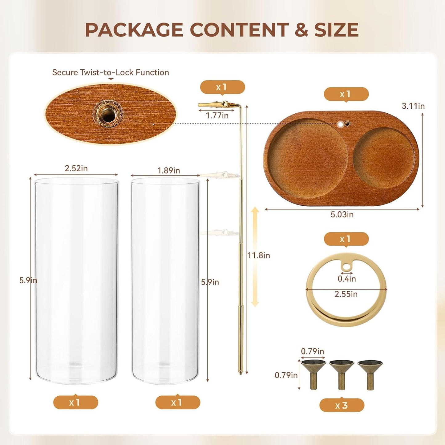 3 in 1 Incense Holder for Sticks Upside Down Anti-Ash Incense Burner with Glass Ash Catcher Backflow Cone Incense Diffuser with Adjustable Threaded Mounting for Mediation Yoga Spa Gifts Home Decor