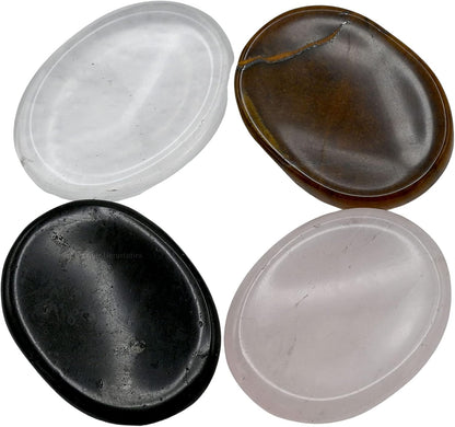 Amazing Gemstone Labradorite Thumb Worry Stone, Anxiety Stone, Healing Crystals - Piedra Crystal Fidget for Gift, Meditation, Calming, Relaxation, Stress Relief - Colors B