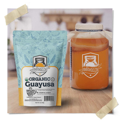 Fermentaholics Guayusa Tea – 4 oz – USDA Certified Organic Loose Leaf – OU Kosher – Energizing Tea for Kombucha Brewing, Hot or iced tea