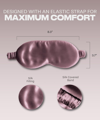 SUNDAYSILKS™ | Adjustable Silk Sleep Mask for Side Sleeper | Cloud-Like Comfort, Weighted for Deep Sleep | Soft Sleep Face Mask for Women & Men, Full Blackout, Cooling Silk Eye Mask for Sleeping