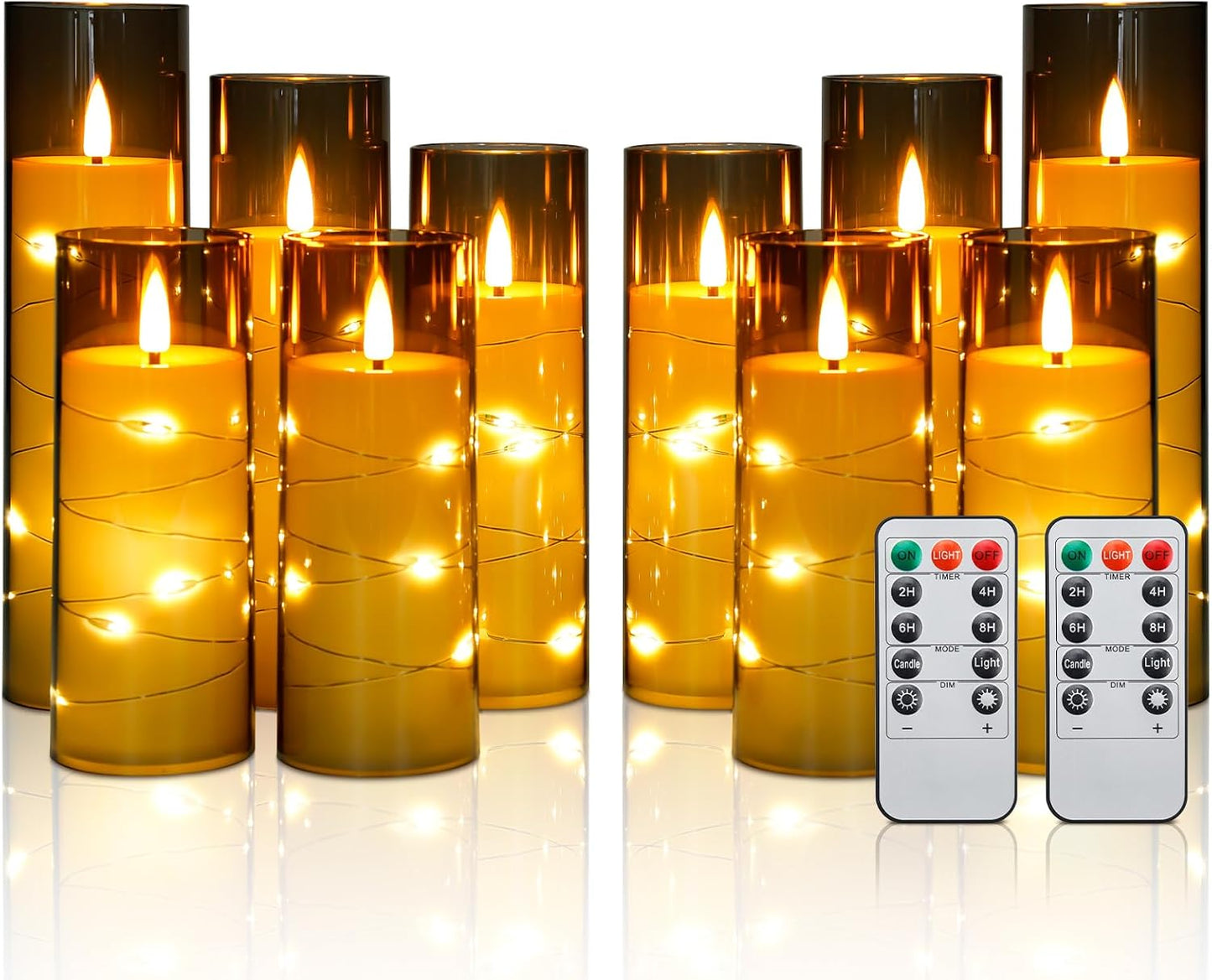 Waterproof Flameless Candles, 12 PC Battery Operated LED Pillar Candles with 2 Remote Controls & Timer, Flickering Indoor Outdoor Candles for Wedding, Patio, Easter, Bathroom, Home Decor, 4''5''6''