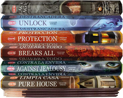 Hem Incense Sticks Variety Pack #23-120 Insence-Sticks (6 Incents x 20 Insense) + Incense Stick Holder with 6 Most Liked Scents Including Patchouli Dragons Blood White Sage Frankincense-Myrrh
