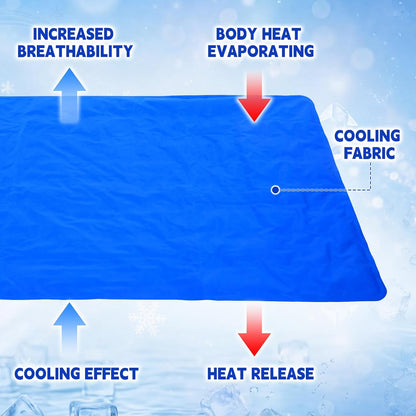 Novabright 2 Pcs Cooling Pad with Pillow Set Cold Mat Gel for Bed 47'' x 28'' Cooling Mattress Pad for Night Sweats, Hot Sleepers, Hot Flashes, Pain Relief, Summer Supplies(Simple,Sky Blue)