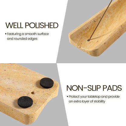 Koville Marble Incense Holder, Incense Holder for Sticks, Incense Sticks Holder Ash Catcher for Meditation Yoga SPA, Natural Stone Incense Burner, Home Table Decor (Grey)