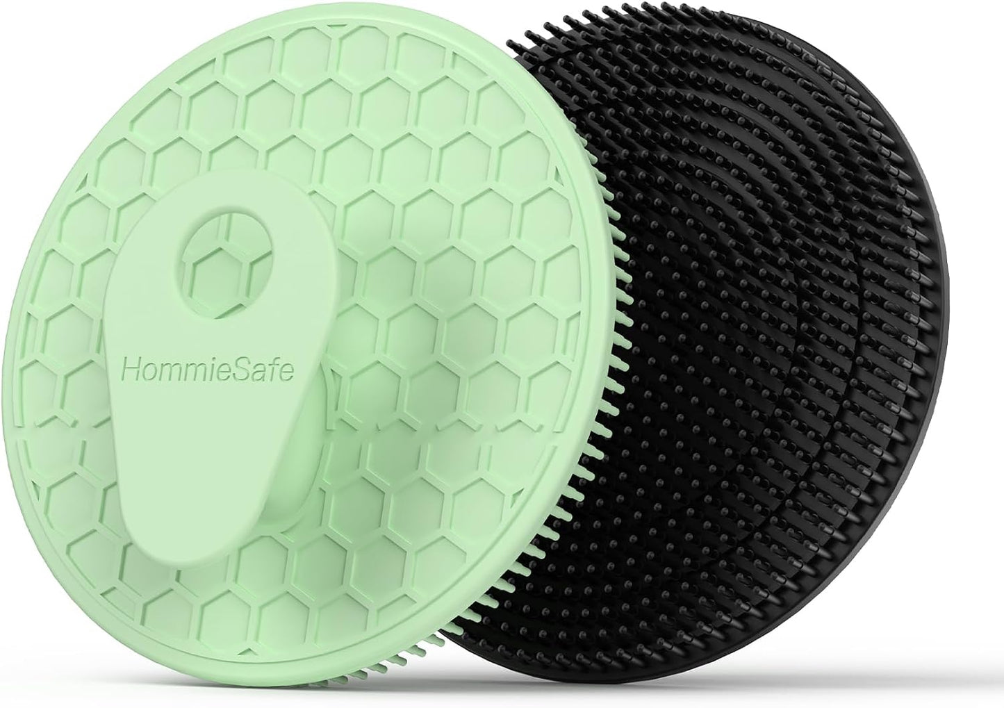2 Pack Soft Silicone Shower Brush, Body & Face & Short Hair Wash, Bath Exfoliating Skin Massage Scrubber, Dry Skin Brushing Glove Loofah, Fit for Sensitive and All Kinds of Skin (PeonyPink+Green)