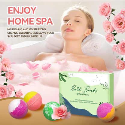 Bath Bombs for Women Gift Set, 20 Organic Bath Bombs with Essential Oil, Handmade SPA Bubble Bath for Relaxing, Gift for Her/Him, Women, Girls, Wife, Mother