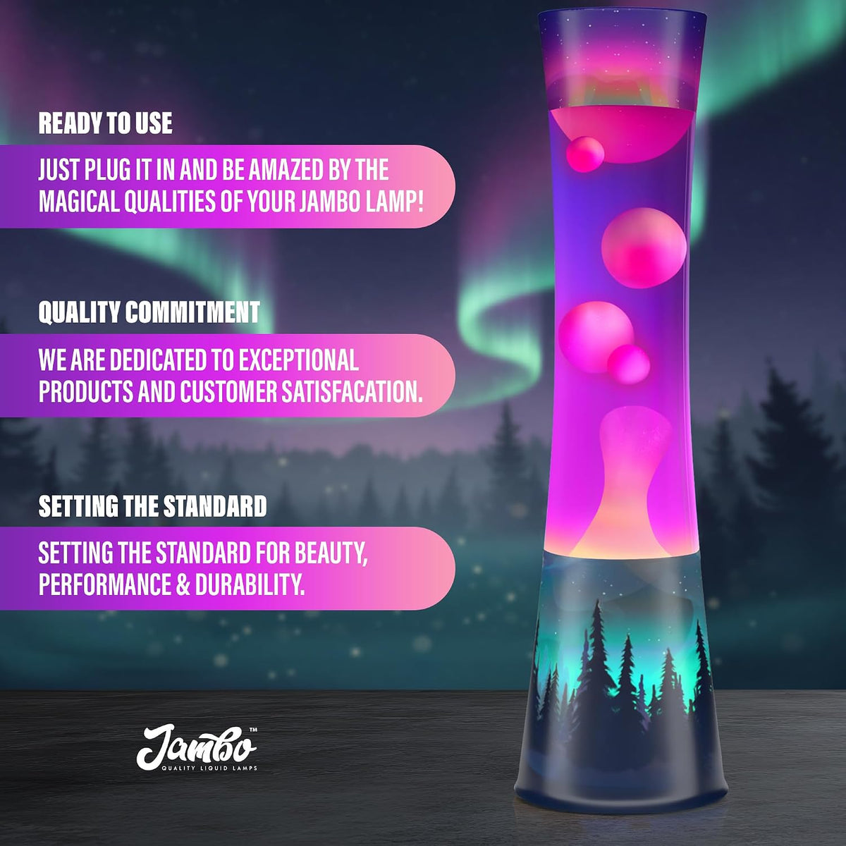 JAMBO 15.5" The Upgraded Motion Lamp, Sunset Decal Motion Light, Beautiful Home Decor, Living Room Bedroom Lamp, Relaxing Nightlight for Teens, Kids & Adults