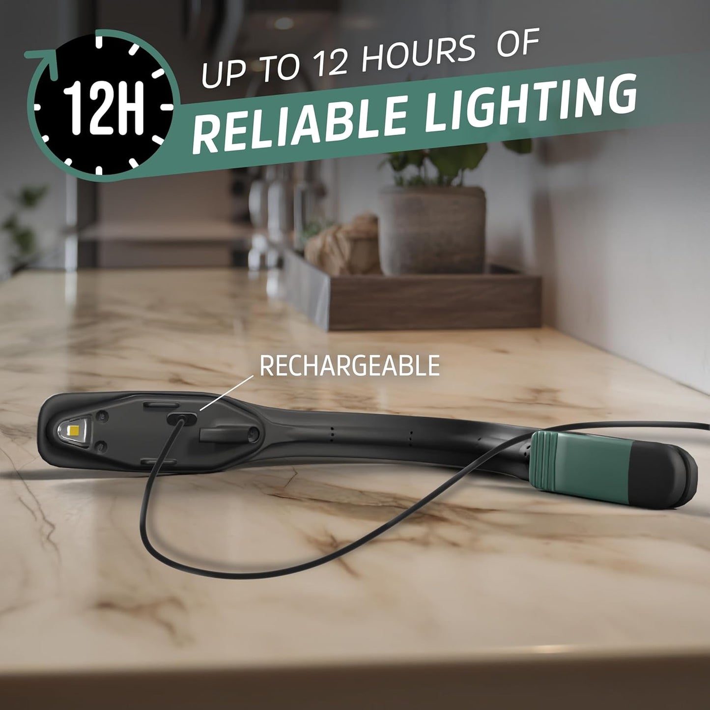 Energizer Flex-R LED Rechargeable Book Light for Reading in Bed, Reading Light with Warm LED Color, Long-Lasting and Lightweight,Blue