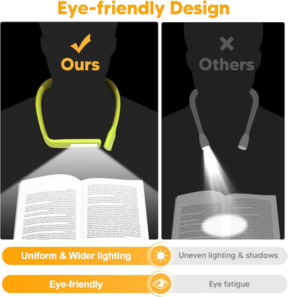 Reading Light, Rechargeable Neck Light, Stepless Dimming Book Light
