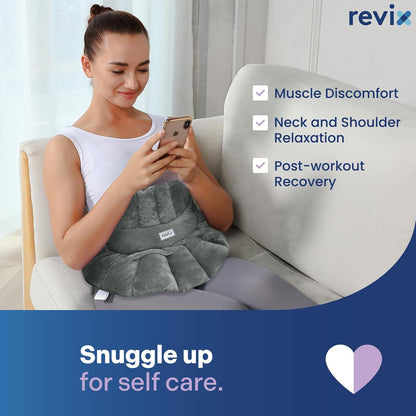 REVIX Microwave Heating Pad for Neck Shoulders and Back with Moist Heat, Weighted Microwavable Heated Neck Wrap Warmer, Scented