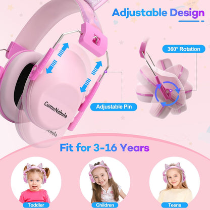 Noise Cancelling Headphones for Kids, Kids Ear Protection 28dB SNR Noise Reduction Ear Muffs for Toddler/Children, Noise Cancelling Headphones Hearing Protection for Fireworks/Monster Truck