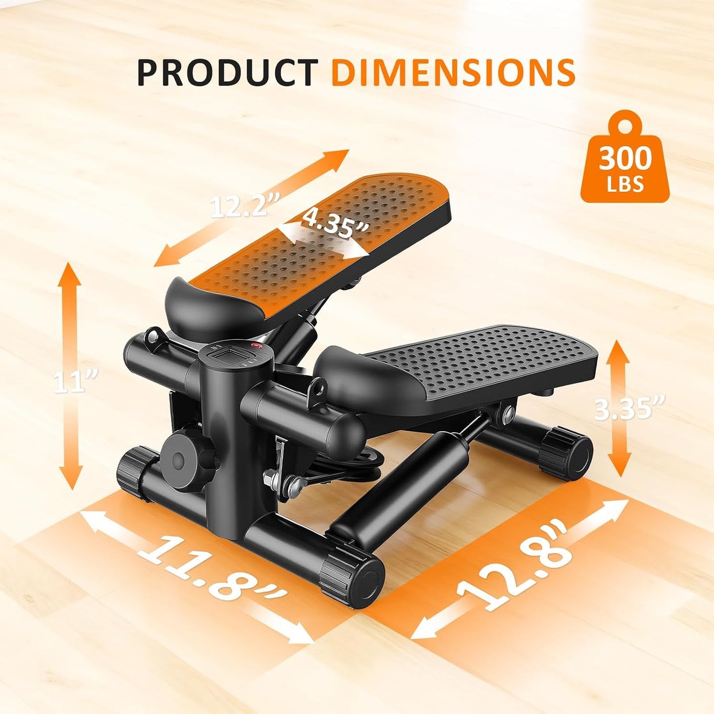 NEWBULIG Mini Stepper for Exercise at Home Stair Step Machine for Indoor Fitness Portable Home Gym Stepper for Full Body Workout 300lb Weight Capacity