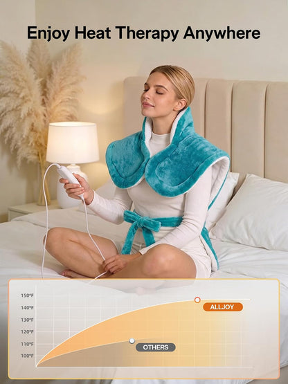 ALLJOY Heating Pad for Back Pain Relief, 24"x33" Weighted Heating Pad for Neck and Shoulders and Back, Father-s Day Gift-s for Dad, Neck Heating Pad Fast-Heating with 6 Settings, Auto Shut-Off