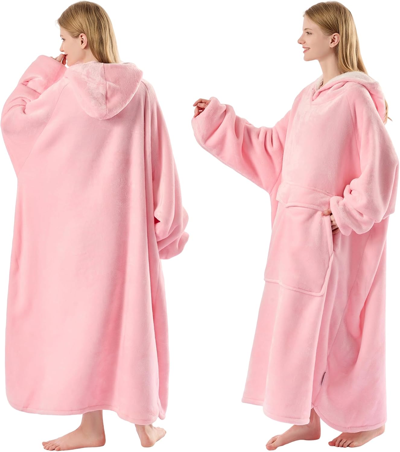 Krifey Wearable Blanket Hoodie, Oversized Sherpa Hooded Blanket for Adults | Soft sherpa fleece with sleeves and pocket; oversized fit for lounging, WFH, camping, Christmas and white elephant gifts.