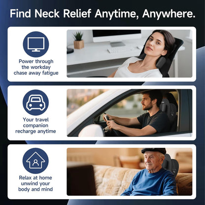 Neck Massager Pillow, Neck and Shoulder Relaxer with Heat, 3 Modes and Strengths, Neck Massager for Pain Relief Deep Tissue, Remote Control, Gifts for Mom Dad Friends, Ultra Black