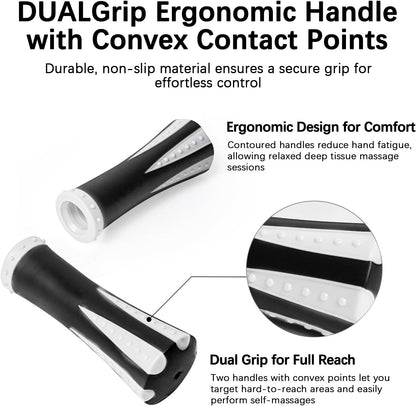 Muscle Roller Massage Roller Stick- Deep Tissue Fascia Blaster for Myofascial Pain Relief, Lymphatic Drainage & Body Sculpting, Handheld Physical Therapy & Recovery Tool (Pink black-18 inch)