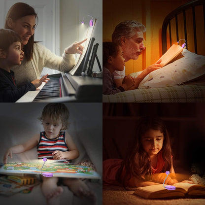 LUXSWAY Rechargeable Reading Book Light for Kids,LED Reading Lights for Books in Bed,Amber Book Light with Magnetic,Flexible Gooseneck,Cute Bookmark Lights for Bookworms-Orange