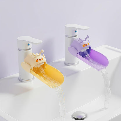 2 Pack Faucet Extender for Toddlers, Silicone Faucet Extender, Easy Install Faucet Sink Spout Extender for Kids, Hand Washing Fits Standard and Gooseneck (Purple & Yellow)